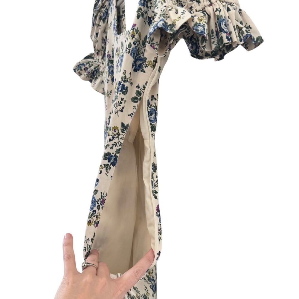 Tuckernuck Cream Mini Dress with Blue Floral Pattern - Picture 4 of 8